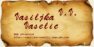 Vasiljka Vaselić vizit kartica